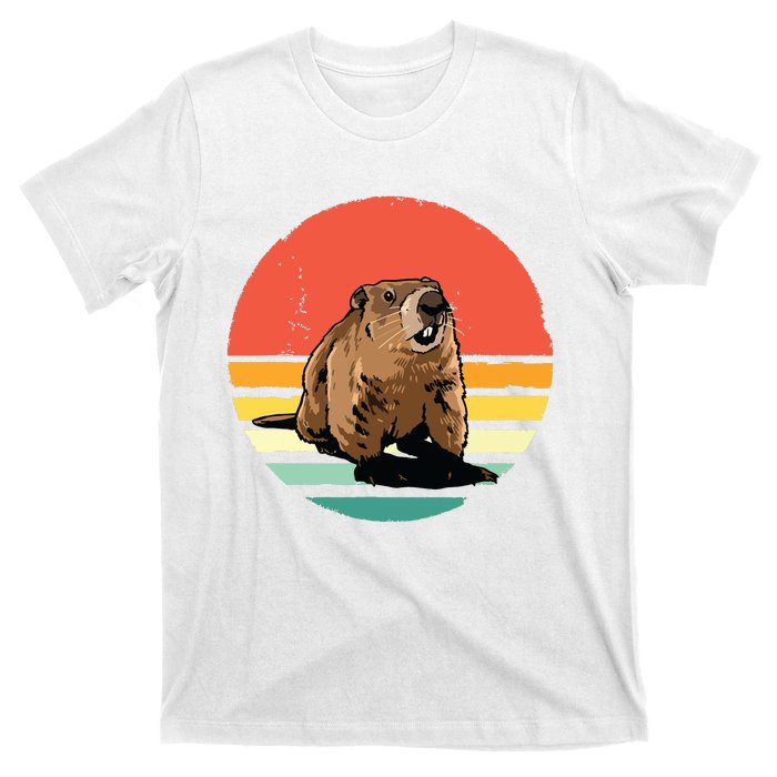 Groundhog Shirts Retro Style Rodent Animal Groundhogs Day T-Shirt