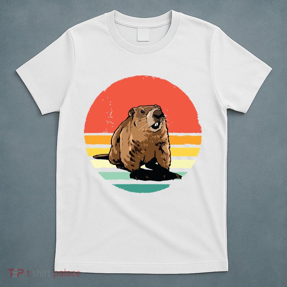 Groundhog Shirts Retro Style Rodent Animal Groundhogs Day T-Shirt