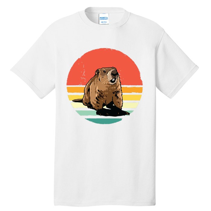 Groundhog Shirts Retro Style Rodent Animal Groundhogs Day Tall T-Shirt