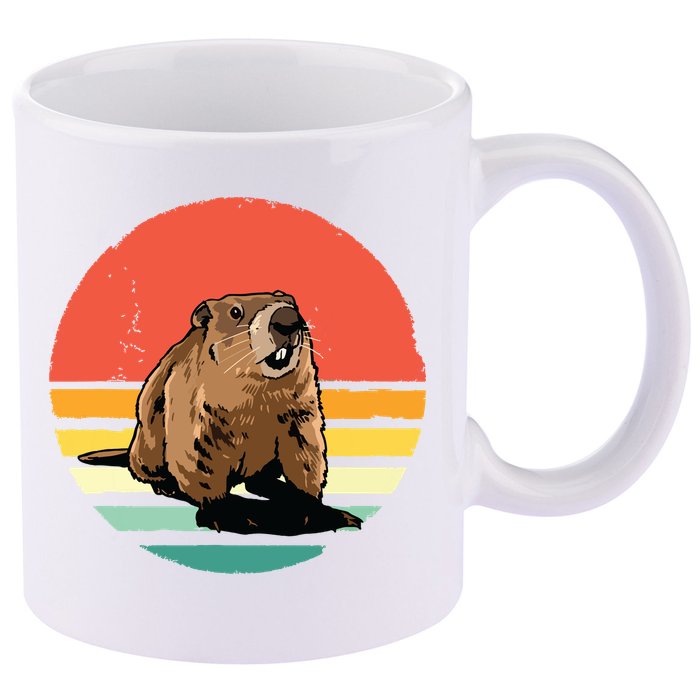 Groundhog Shirts Retro Style Rodent Animal Groundhogs Day 11oz C Handle Ceramic Mug