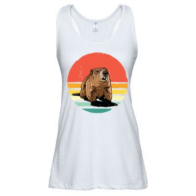 Groundhog Shirts Retro Style Rodent Animal Groundhogs Day Ladies Essential Flowy Tank