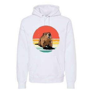 Groundhog Shirts Retro Style Rodent Animal Groundhogs Day Premium Hoodie