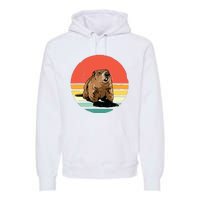 Groundhog Shirts Retro Style Rodent Animal Groundhogs Day Premium Hoodie