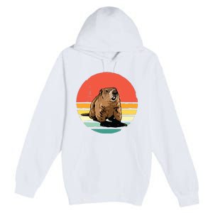 Groundhog Shirts Retro Style Rodent Animal Groundhogs Day Premium Pullover Hoodie