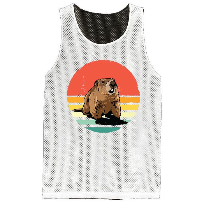 Groundhog Shirts Retro Style Rodent Animal Groundhogs Day Mesh Reversible Basketball Jersey Tank