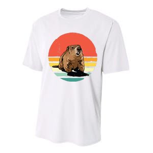 Groundhog Shirts Retro Style Rodent Animal Groundhogs Day Performance Sprint T-Shirt