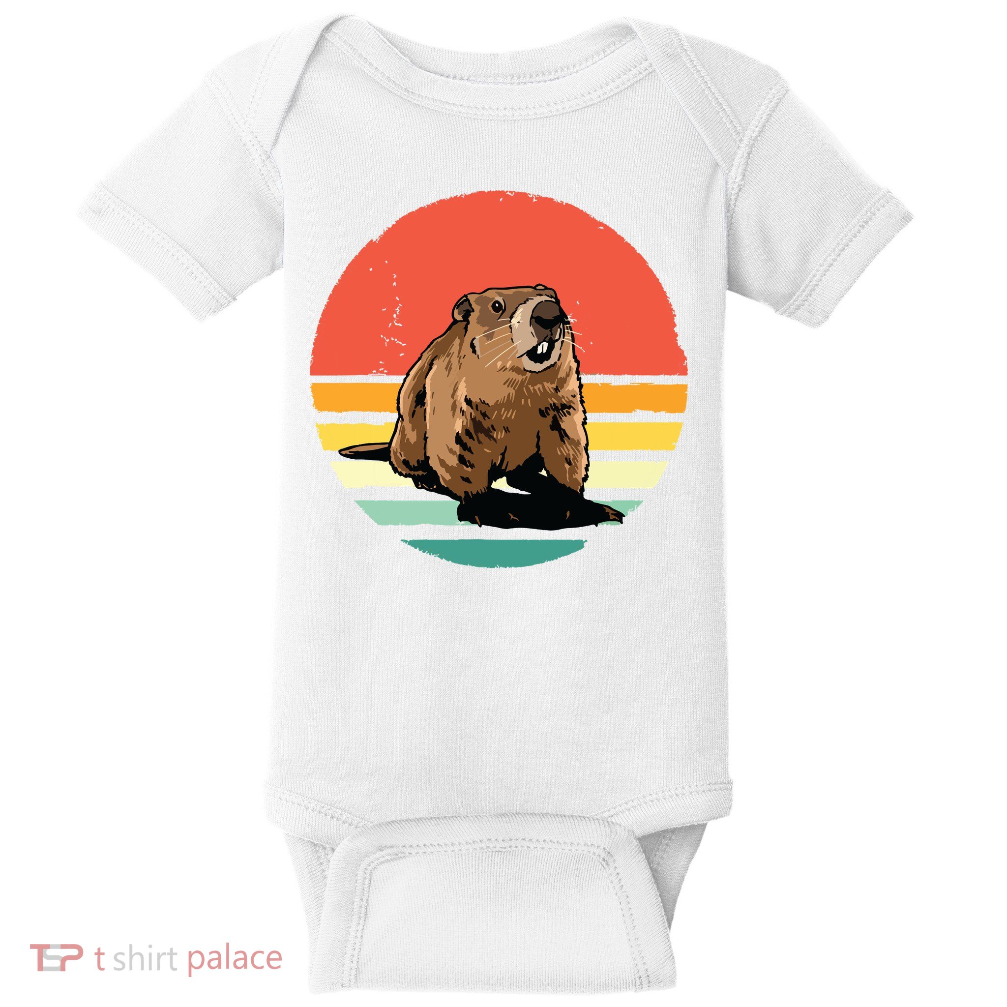 Groundhog Shirts Retro Style Rodent Animal Groundhogs Day Baby Bodysuit