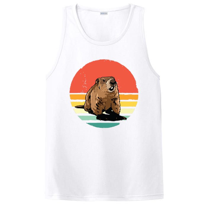 Groundhog Shirts Retro Style Rodent Animal Groundhogs Day PosiCharge Competitor Tank