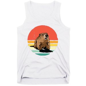 Groundhog Shirts Retro Style Rodent Animal Groundhogs Day Tank Top