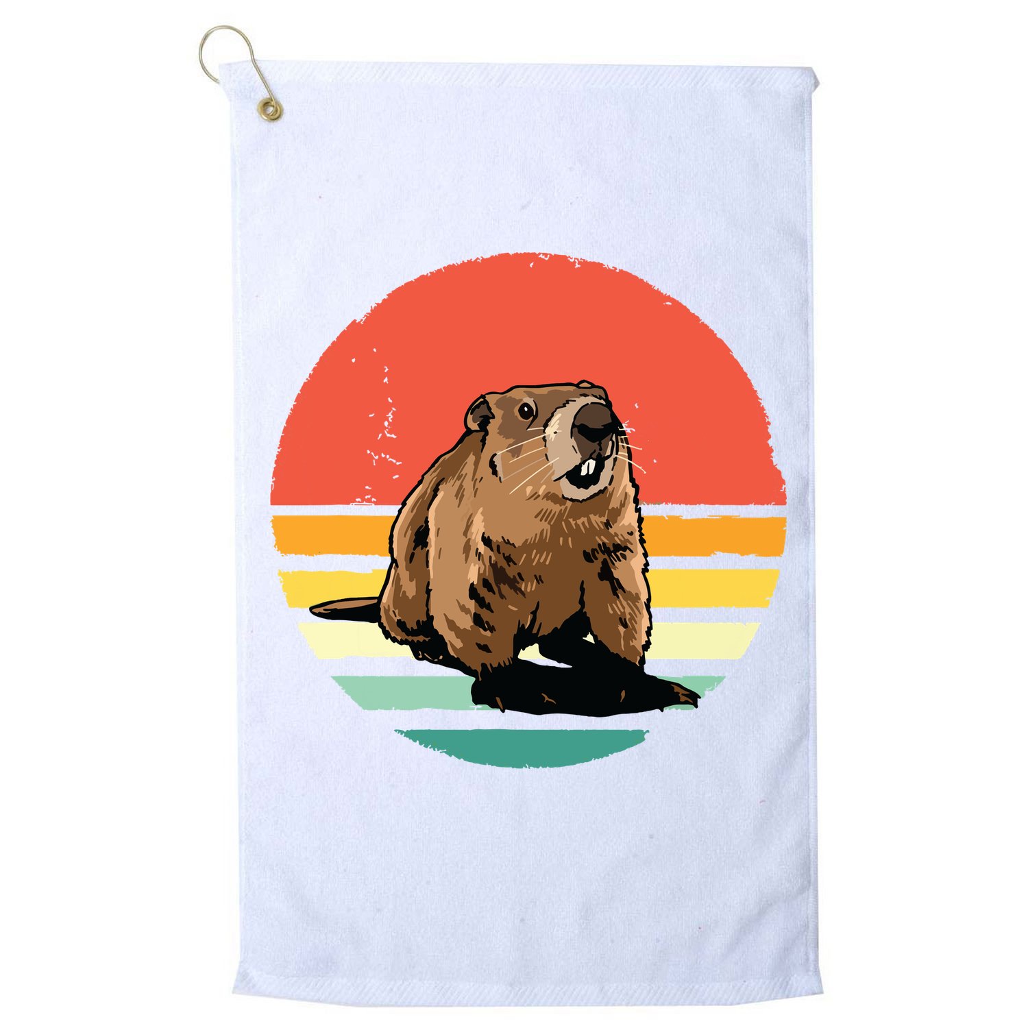 Groundhog Shirts Retro Style Rodent Animal Groundhogs Day Golf Towel