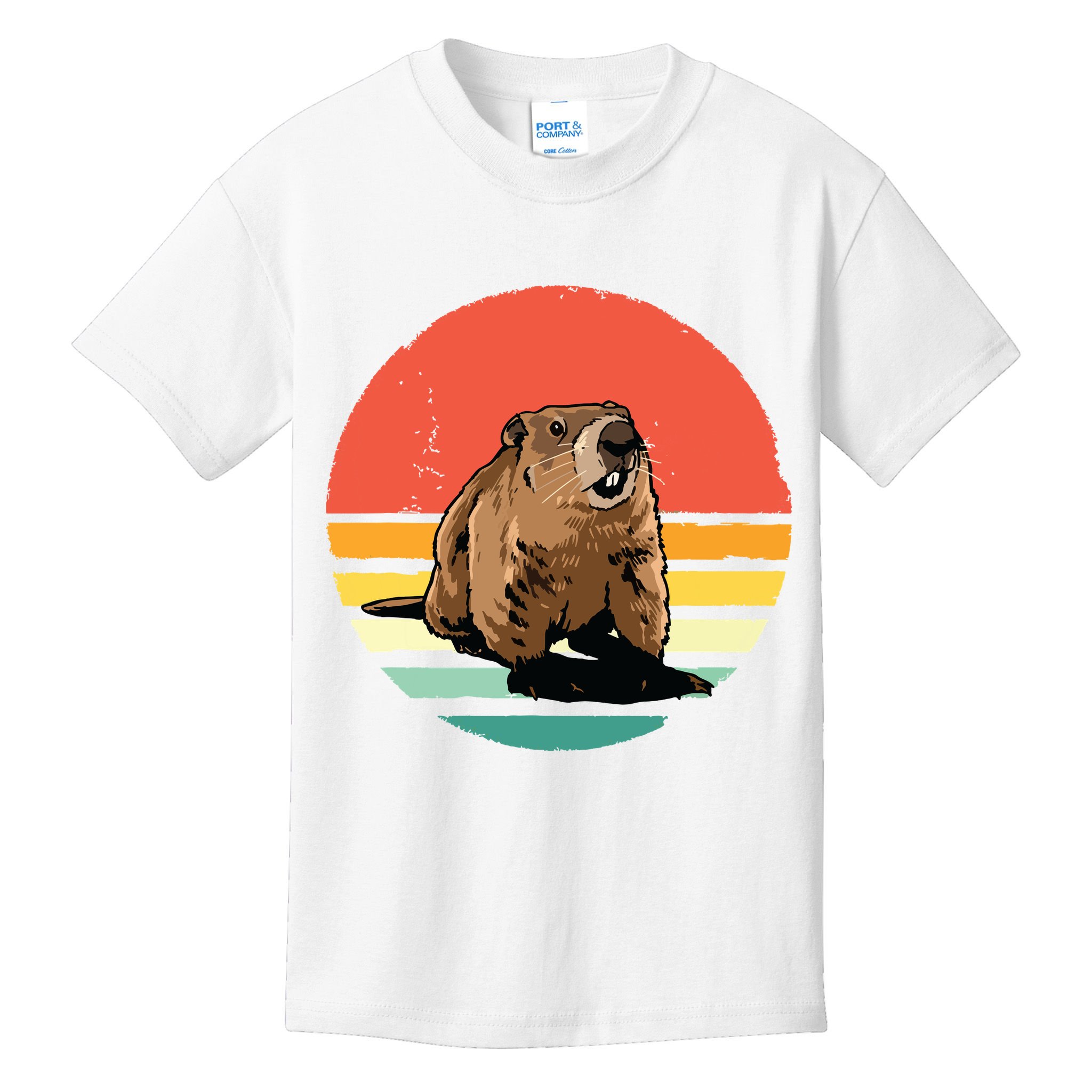 Groundhog Shirts Retro Style Rodent Animal Groundhogs Day Kids T-Shirt