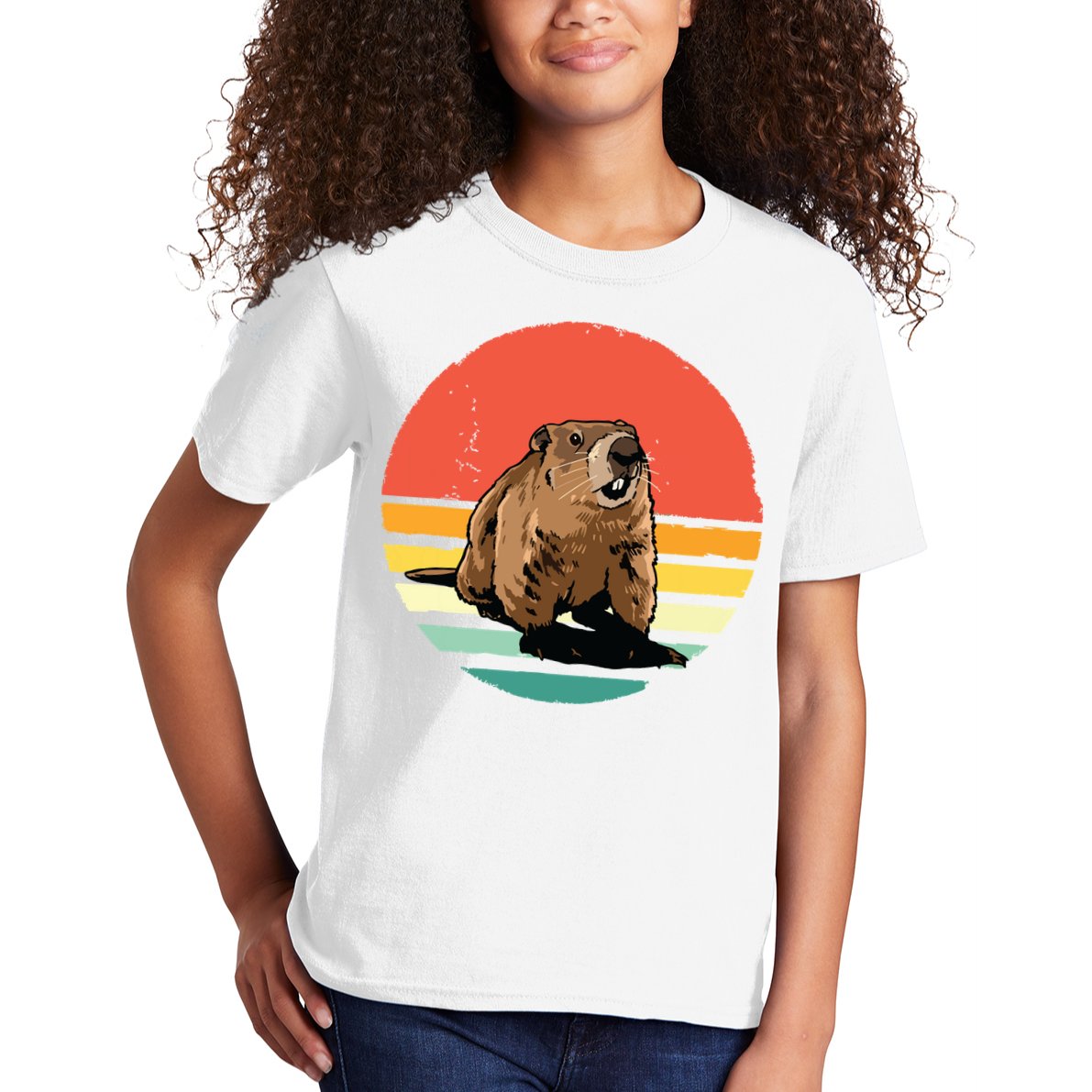 Groundhog Shirts Retro Style Rodent Animal Groundhogs Day Kids T-Shirt