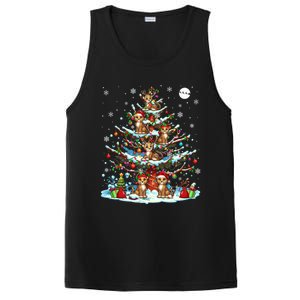 Group Santa Reindeer Elf Cheetahs On Christmas Tree Colorful Cool Gift PosiCharge Competitor Tank