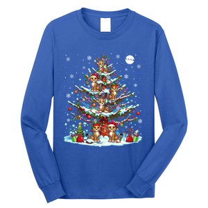 Group Santa Reindeer Elf Cheetahs On Christmas Tree Colorful Cool Gift Long Sleeve Shirt