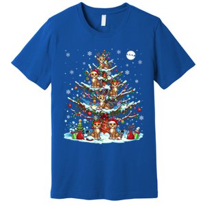 Group Santa Reindeer Elf Cheetahs On Christmas Tree Colorful Cool Gift Premium T-Shirt