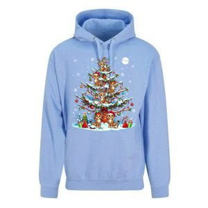 Group Santa Reindeer Elf Cheetahs On Christmas Tree Colorful Cool Gift Unisex Surf Hoodie