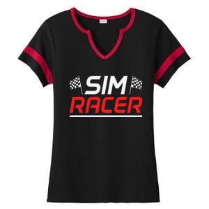 Gaming Simulation Racer Car Race Sim Racing Ladies Halftime Notch Neck Tee