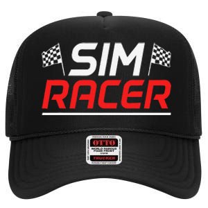 Gaming Simulation Racer Car Race Sim Racing High Crown Mesh Back Trucker Hat