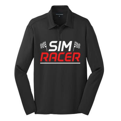 Gaming Simulation Racer Car Race Sim Racing Silk Touch Performance Long Sleeve Polo