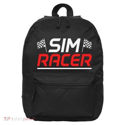 Gaming Simulation Racer Car Race Sim Racing 16 in Basic Backpack