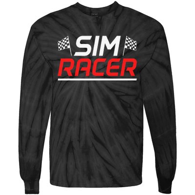 Gaming Simulation Racer Car Race Sim Racing Tie-Dye Long Sleeve Shirt