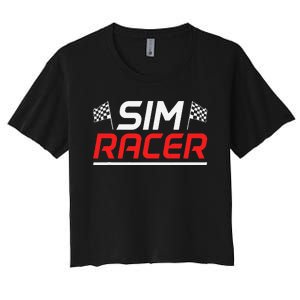 Gaming Simulation Racer Car Race Sim Racing Women's Crop Top Tee