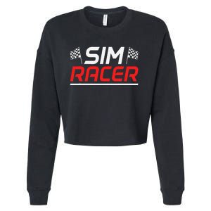 Gaming Simulation Racer Car Race Sim Racing Cropped Pullover Crew