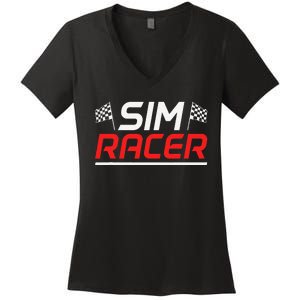 Gaming Simulation Racer Car Race Sim Racing Women's V-Neck T-Shirt