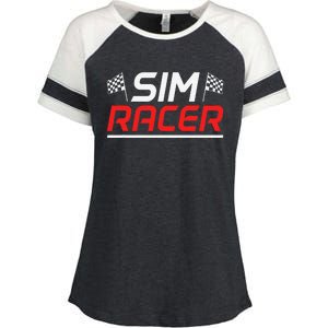 Gaming Simulation Racer Car Race Sim Racing Enza Ladies Jersey Colorblock Tee