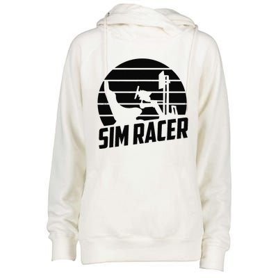 Gaming Simulation Racer Race Car Sim Racing Womens Funnel Neck Pullover Hood