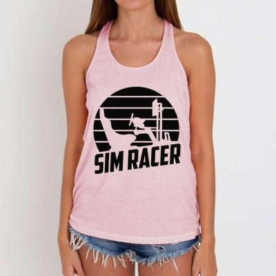 Gaming Simulation Racer Race Car Sim Racing Women's Knotted Racerback Tank