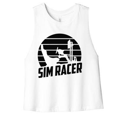 Gaming Simulation Racer Race Car Sim Racing Women's Racerback Cropped Tank