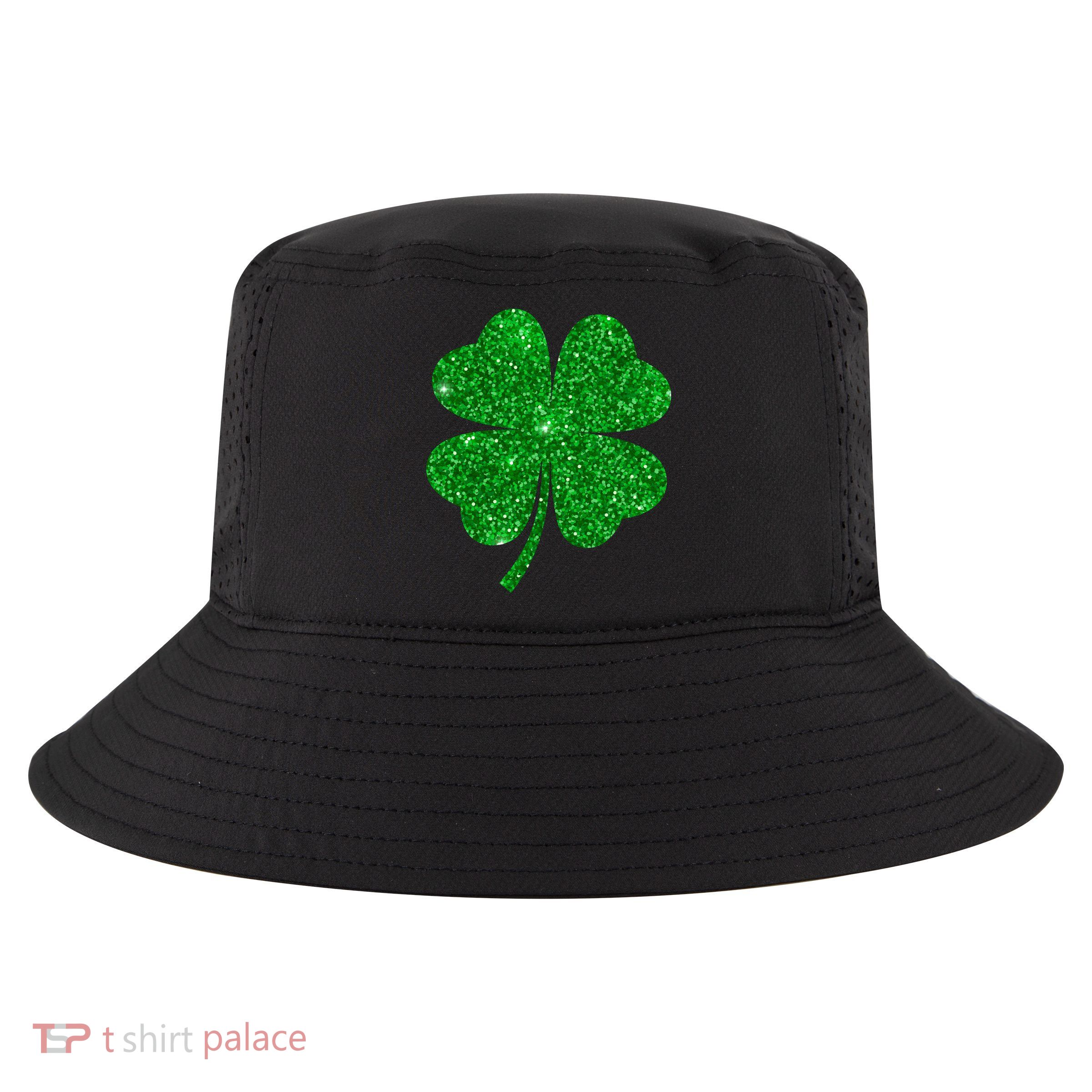 Glitter Shamrock St Patrick's Day Cool Comfort Performance Bucket Hat