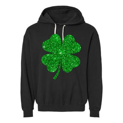 Glitter Shamrock St Patrick's Day Garment-Dyed Fleece Hoodie