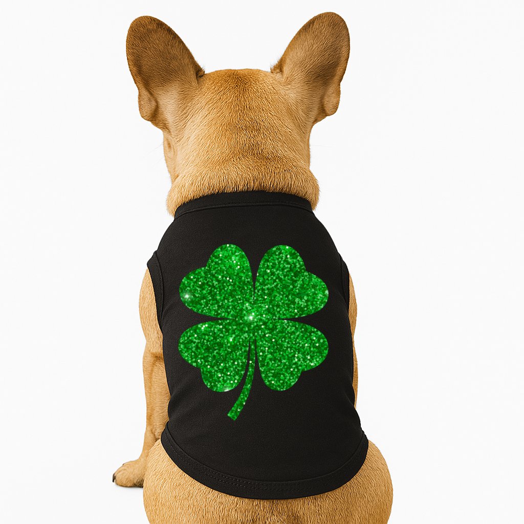 Glitter Shamrock St Patrick's Day Doggie Tank