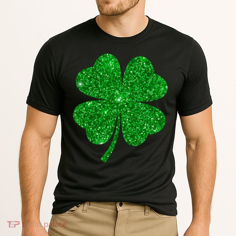 Glitter Shamrock St Patrick's Day Performance Shirt