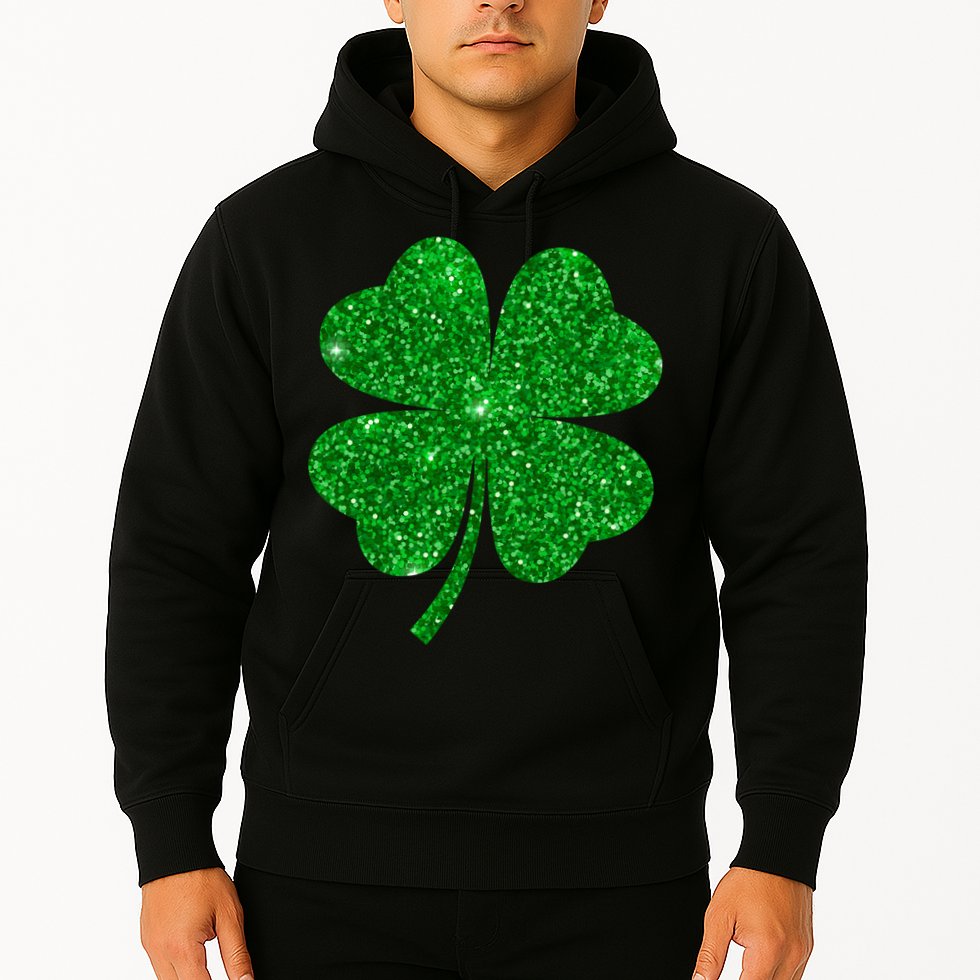 Glitter Shamrock St Patrick's Day Hoodie