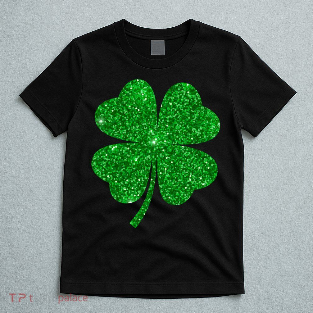 Glitter Shamrock St Patrick's Day T-Shirt