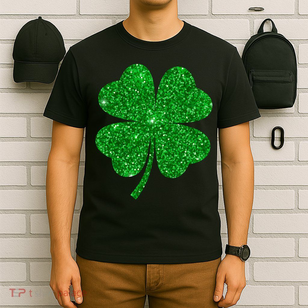 Glitter Shamrock St Patrick's Day T-Shirt