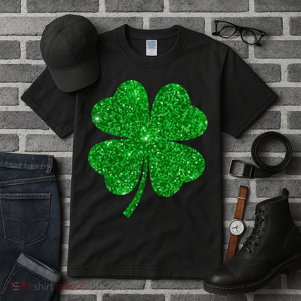 Glitter Shamrock St Patrick's Day Tall T-Shirt