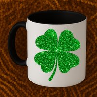 Glitter Shamrock St Patrick's Day Mug
