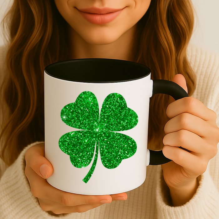 Glitter Shamrock St Patrick's Day Mug