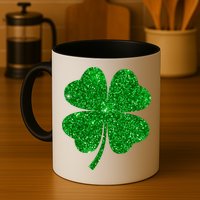 Glitter Shamrock St Patrick's Day Mug