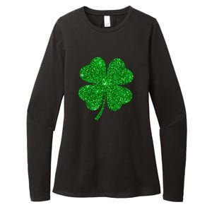 Glitter Shamrock St Patrick's Day Womens CVC Long Sleeve Shirt