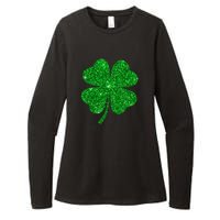 Glitter Shamrock St Patrick's Day Womens CVC Long Sleeve Shirt