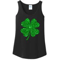 Glitter Shamrock St Patrick's Day Ladies Essential Tank