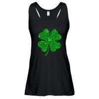 Glitter Shamrock St Patrick's Day Ladies Essential Flowy Tank