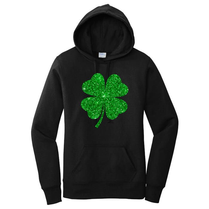 Glitter Shamrock St Patrick's Day Women's Pullover Hoodie