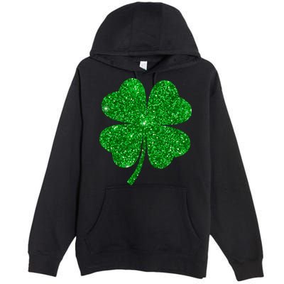 Glitter Shamrock St Patrick's Day Premium Pullover Hoodie