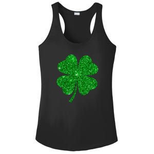 Glitter Shamrock St Patrick's Day Ladies PosiCharge Competitor Racerback Tank